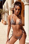 Kadın Leopar Desenli Yandan Bağlamalı Bikini Mayo Takımı – Modern, Konforlu Ve Günlük Kombinlere Uygun
