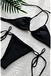 Kadın Siyah Yandan Bağlamalı Tangalı Üçgen Bikini Mayo Takımı – Modern, Konforlu Ve Günlük Kombinlere Uygun