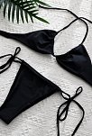 Kadın Siyah Yandan Bağlamalı Tangalı Üçgen Bikini Mayo Takımı – Modern, Konforlu Ve Günlük Kombinlere Uygun