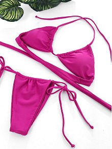 Kadın Fuşya Yandan Bağlamalı Tangalı Üçgen Bikini Mayo Takımı – Modern, Konforlu Ve Günlük Kombinlere Uygun