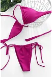 Kadın Fuşya Yandan Bağlamalı Tangalı Üçgen Bikini Mayo Takımı – Modern, Konforlu Ve Günlük Kombinlere Uygun