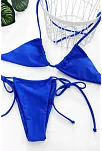 Kadın Mavi Yandan Bağlamalı Tangalı Üçgen Bikini Mayo Takımı – Modern, Konforlu Ve Günlük Kombinlere Uygun