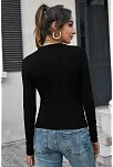Kadın Siyah Uzun Kollu Fit Basic Crop Top Bluz
