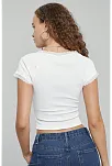 Kadın Beyaz Göğsü Ve Kolları Dantelli Fiyonklu Kısa Kol Crop Top Bluz – Şık, Rahat Ve Kolay Kombinlenebilir