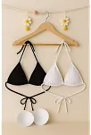 Kadın Siyah Ve Beyaz Minimal Kesim Üçgen Bikini Üstü – Modern Ve Şık Tasarım