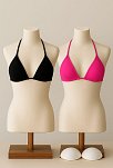 Kadın Siyah Ve Fuşya Minimal Kesim Üçgen Bikini Üstü – Modern Ve Şık Tasarım