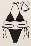 Kadın Siyah Yandan Ve Boyundan Bağlamalı Bikini Mayo Takımı – Modern, Konforlu Ve Günlük Kombinlere Uygun