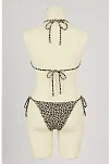 Kadın Siyah Ve Leopar Detaylı Yandan Bağlamalı Bikini Takımı – Modern, Konforlu Ve Günlük Kombinlere Uygun