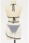 Kadın Siyah Beyaz Pareolu Yandan Ve Boyundan Bağlamalı 3'lü Bikini Takımı – Modern, Konforlu Ve Günlük Kombinlere Uygun