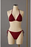 Kadın Bordo Yandan Ve Boyundan Bağlamalı Bikini Mayo Takımı