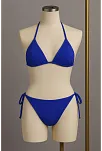 Kadın Mavi Yandan Ve Boyundan Bağlamalı Bikini Mayo Takımı