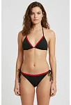 Premium Kadın 4’lü Fitilli Set – Siyah Kırmızı Biyeli (pijama Üst, Pantolon, Bikini Takımı)