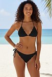 Kadın Siyah Pedli Bel Ve Boyundan Bağlamalı Dantelli Şık Bikini Takımı