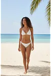 Kadın Beyaz Pedli Bel Ve Boyundan Bağlamalı Dantelli Şık Bikini Takımı