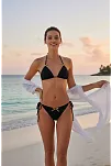 Kadın Siyah Pedli Fiyonklu Bağlamalı Bikini Takımı