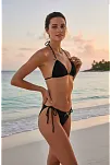 Kadın Siyah Pedli Fiyonklu Bağlamalı Bikini Takımı