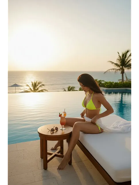Kadın Fosforlu Yandan Bağlamalı Bikini Mayo Takımı
