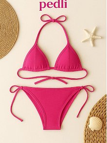 Kadın Fuşya Yandan Bağlamalı Bikini Mayo Takımı