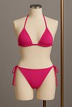 Kadın Fuşya Yandan Bağlamalı Bikini Mayo Takımı