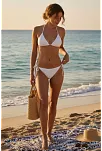 Kadın Beyaz Yandan Bağlamalı Bikini Mayo Takımı