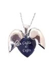Gizli İsimli Kalp Model Bayan Gümüş Kolye