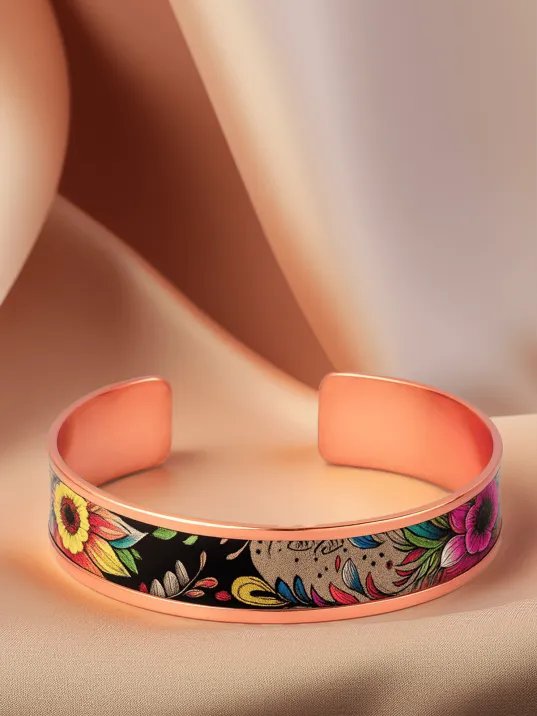 Kadın Bakır Bileklik - Ahri Model Özel Baskı Metal Kutu Ve Kuvars Taşı