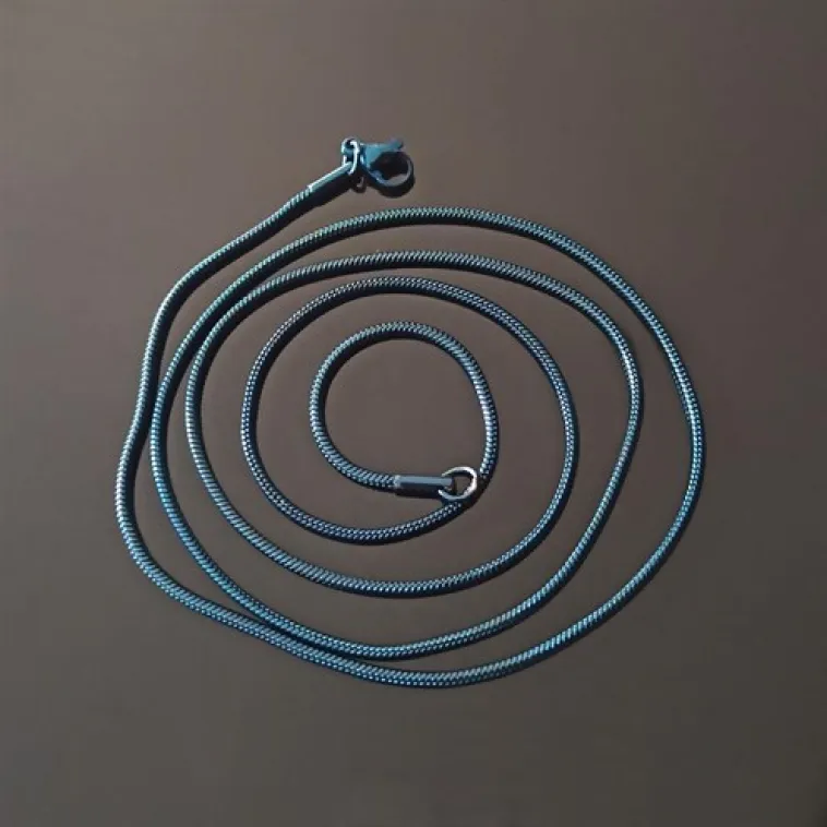 Snake Yılan Model Mavi Erkek Çelik Kolye Zincir Yuvarlak Model Snake Yılan Model Mavi Erkek Çelik Kolye Zincir Yuvarlak Model