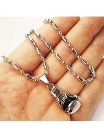 316l Paslanmaz Çelik Büyük Boy Boks Eldiveni Erkek Çelik Kolye