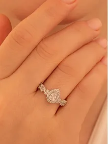 Kadın Gümüş Yüzük - Aylin Damla Model Zirkon Taşlı Kadın Yüzük