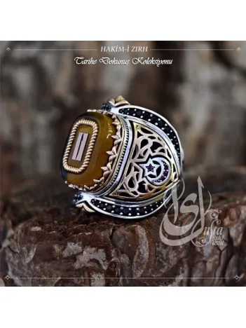 İslam Usta Tasarımı Hakim’i Zırh Gümüş Erkek Yüzük