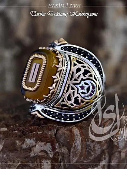 İslam Usta Tasarımı Hakim’i Zırh Gümüş Erkek Yüzük