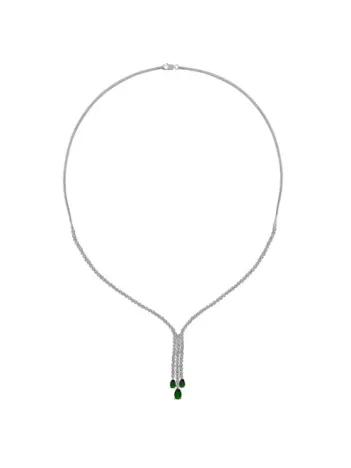 Berva Zümrüt Taşlı Bayan Gümüş Kolye