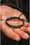 Erkek Kadın Doğal Taş Bileklik - Siyah Hematit Doğal Taşlı Makrome Model 3 Unisex Bileklik