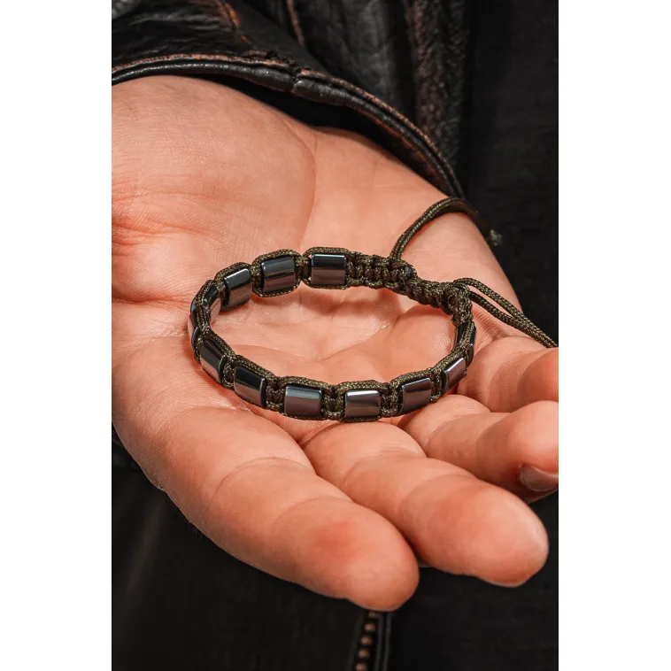 Erkek Kadın Doğal Taş Bileklik - Siyah Hematit Doğal Taşlı Makrome Model 3 Unisex Bileklik Erkek Kadın Doğal Taş Bileklik - Siyah Hematit Doğal Taşlı Makrome Model 3 Unisex Bileklik
