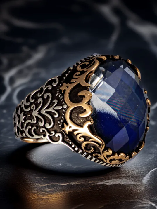 Erkek Renk Değiştiren Zirkon Taşlı İnce Kibar 925 Ayar Gümüş Yüzük