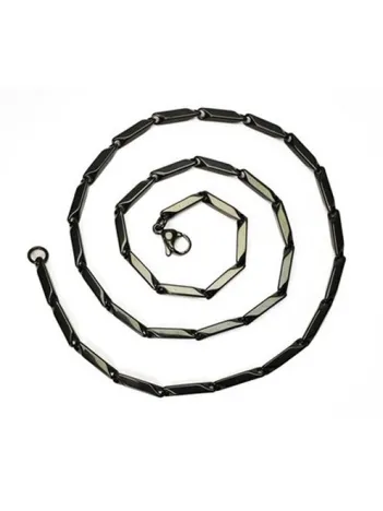 Çelik Erkek Kolye Zincir Metalik Siyah Renkli Model