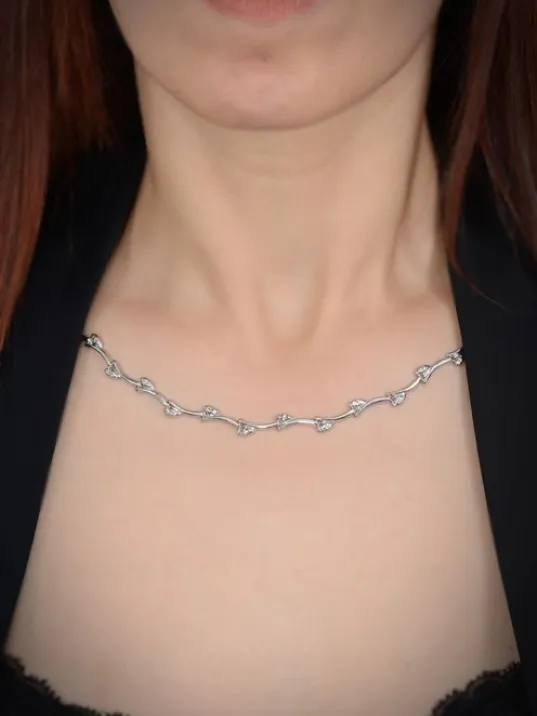 Ayışığı Kalp Figür Model 925 Ayar Gümüş Su Yolu Set - Kolye, Bileklik - GTSAYISIGI1-GMS