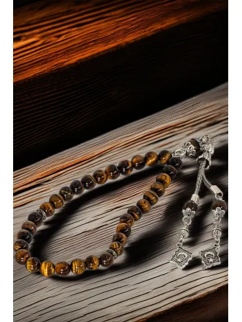 Erkek Doğal Taş Tespih - Doğal Kaplangözü Taşlı Ortaboy Tesbih Erkek Doğal Taş Tespih - Doğal Kaplangözü Taşlı Ortaboy Tesbih