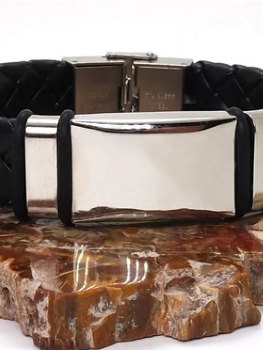 Örme Deri Erkek Bileklik Kalın Model