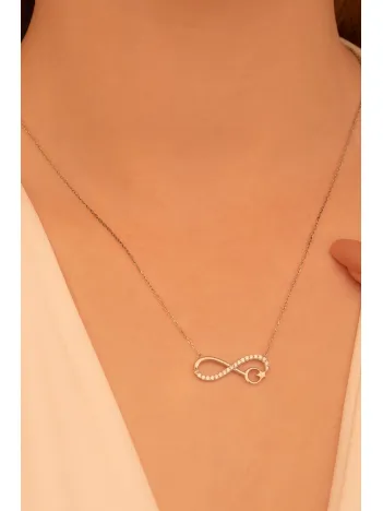 Ayyıldızlı Sonsuzluk Gümüş Kolye