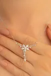 Kadın Gümüş Kolye - Zirkon Taşlı Çiçek Motifli Gümüş Kolye Kadın Gümüş Kolye - Zirkon Taşlı Çiçek Motifli Gümüş Kolye