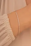 Kadın Gümüş Bileklik - 925 Ayar 1.5 mm Küp Zincir Gümüş Bileklik