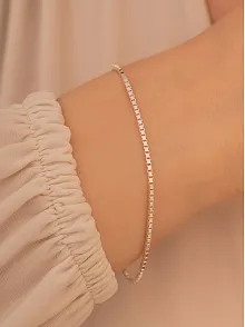 Kadın Gümüş Bileklik - 925 Ayar 1.5 mm Küp Zincir Gümüş Bileklik
