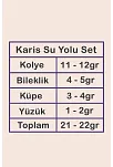 Karis Bayan Zirkon Taşlı Gümüş Su Yolu Set - Kolye, Bileklik, Küpe, Yüzük