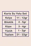Karis Bayan Zirkon Taşlı Gümüş Su Yolu Set - Kolye, Bileklik, Küpe, Yüzük