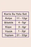 Karis Bayan Zirkon Taşlı Gümüş Su Yolu Set - Kolye, Bileklik, Küpe, Yüzük