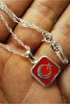 Türk Bayrağı Bayan Gümüş Kolye