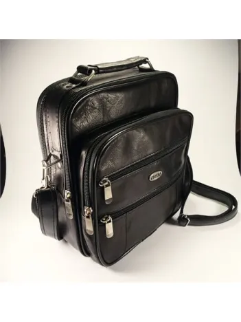 Güderi Marka Siyah Renk Hakiki Deri Erkek Deri Çanta Çelik Kasalı Büyük Boy