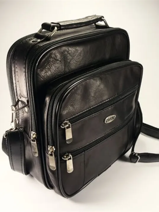 Güderi Marka Siyah Renk Hakiki Deri Erkek Deri Çanta Çelik Kasalı Büyük Boy