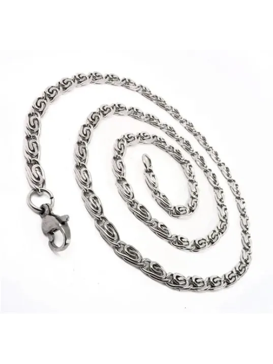 Erkek Yeni Sarmal Model 4mm Paslanmaz Çelik Kolye